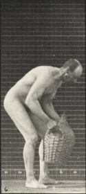 Plate 218 Stooping and lifting a full demijohn to shoulder — figure reference
